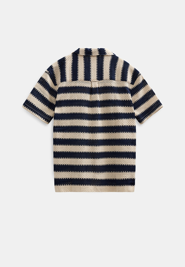 AkLeander Stripe Lace SS Shirt