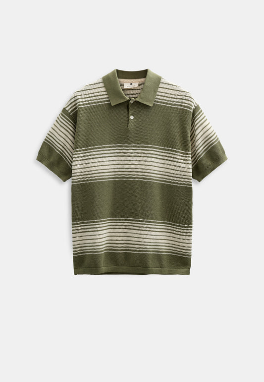 AkSeb Stripe Polo SS Knit