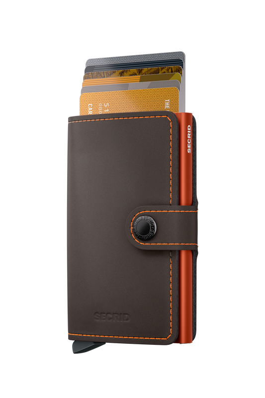 Miniwallet Matte Truffle & Orange