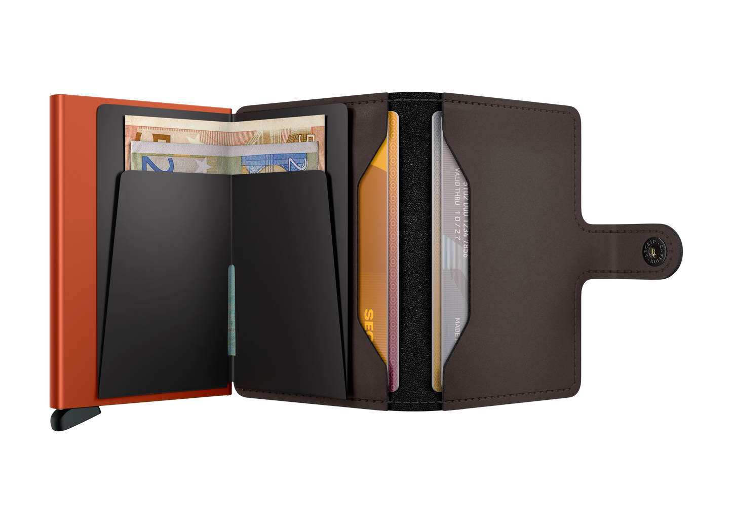 Miniwallet Matte Truffle & Orange