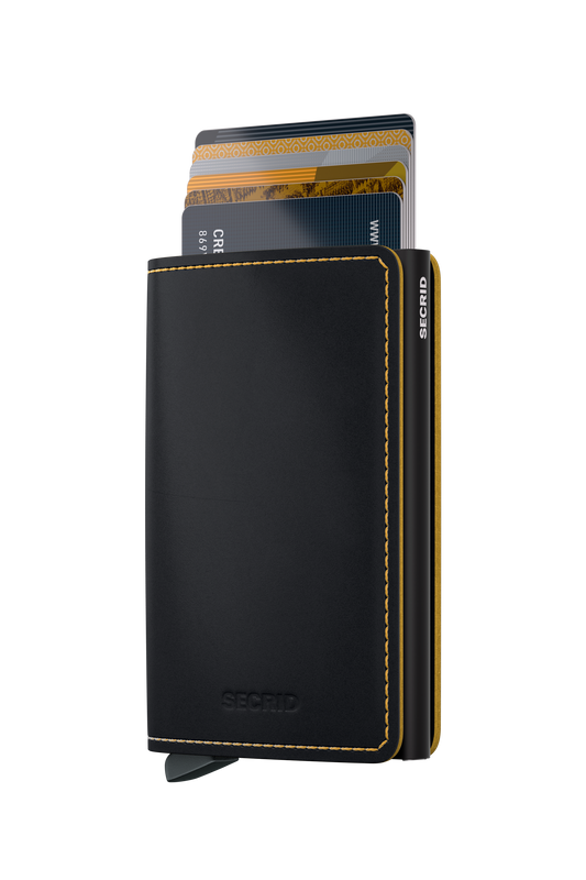 Slimwallet Matte Black & Ochre