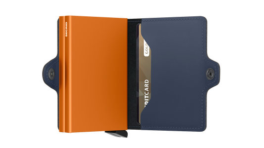 Twinwallet Matte Azul Noite - Laranja