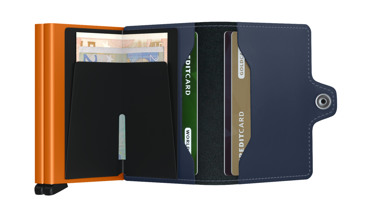Twinwallet Matte Night Blue - Orange