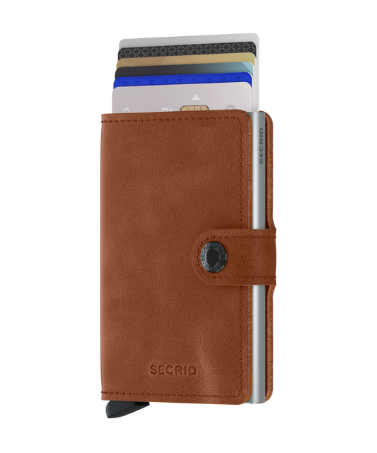 Miniwallet Vintage Cognac-Silver