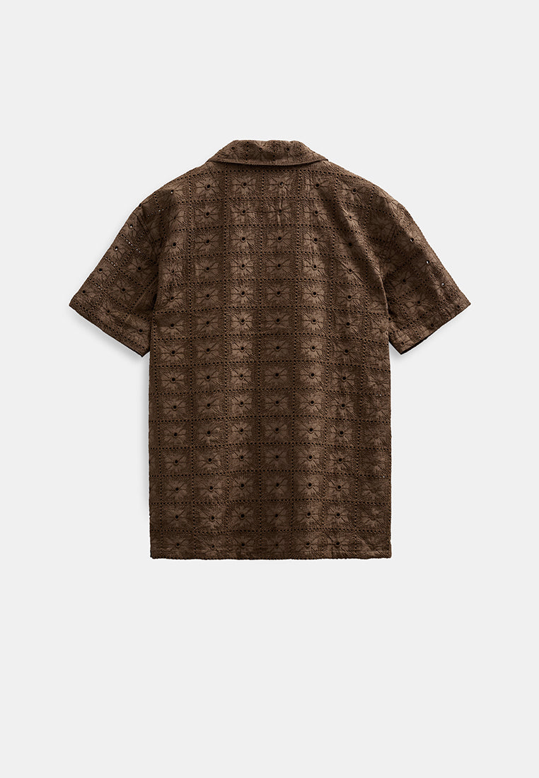 AkLeander Lace Emb SS Shirt