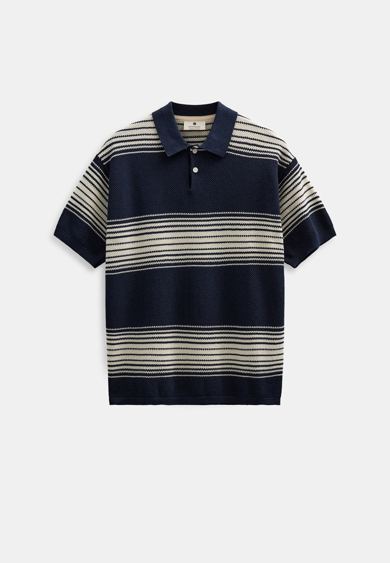 AkSeb Stripe Polo SS Knit