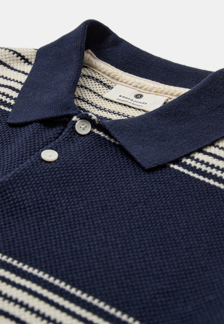 AkSeb Stripe Polo SS Knit