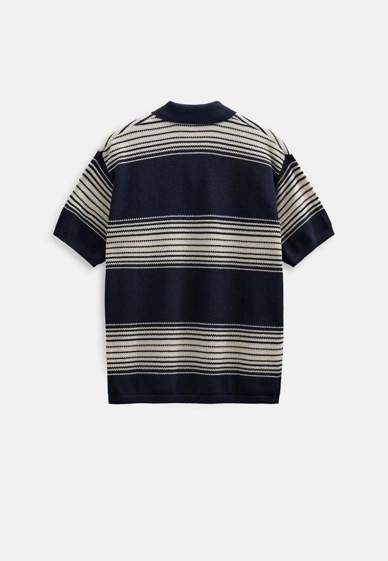 AkSeb Stripe Polo SS Knit