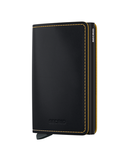 Slimwallet Matte Black & Ochre