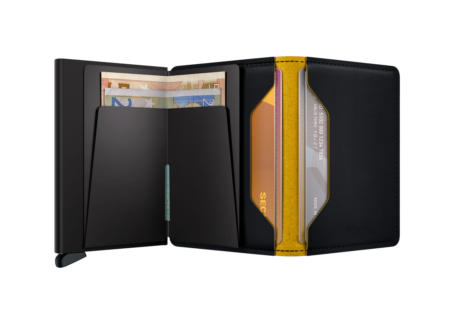 Slimwallet Matte Black & Ochre