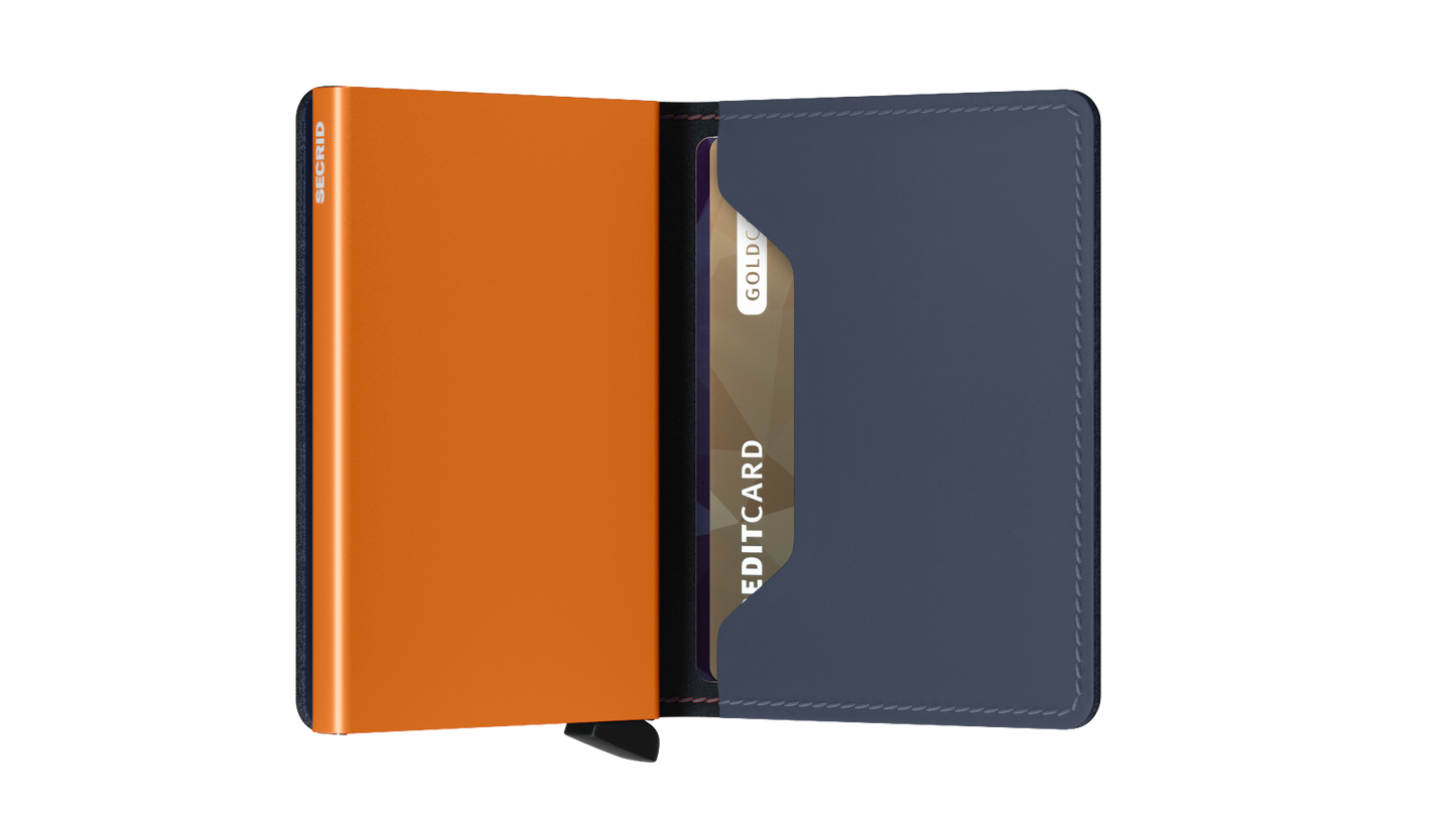 Slimwallet Matte Nightblue & Orange