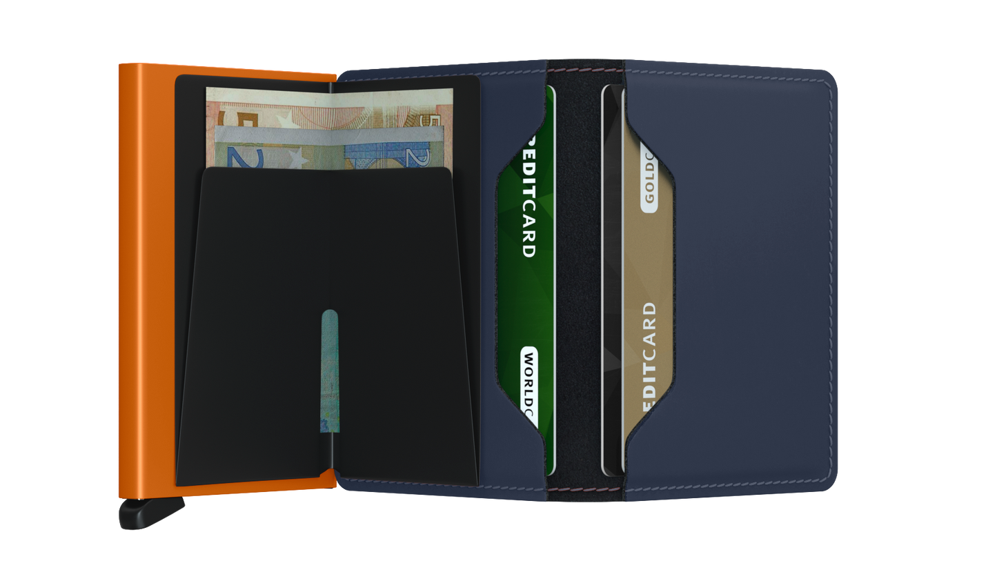 Slimwallet Matte Nightblue & Orange