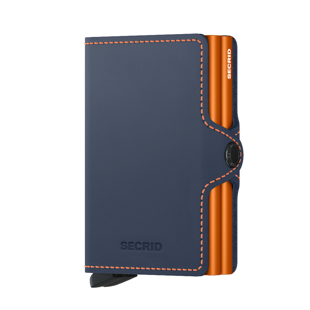 Twinwallet Matte Night Blue - Orange