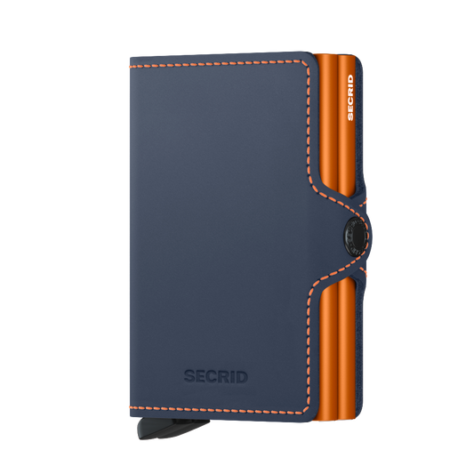 Twinwallet Matte Azul Noite - Laranja