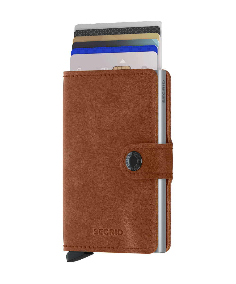 Miniwallet Vintage Cognac-Silver