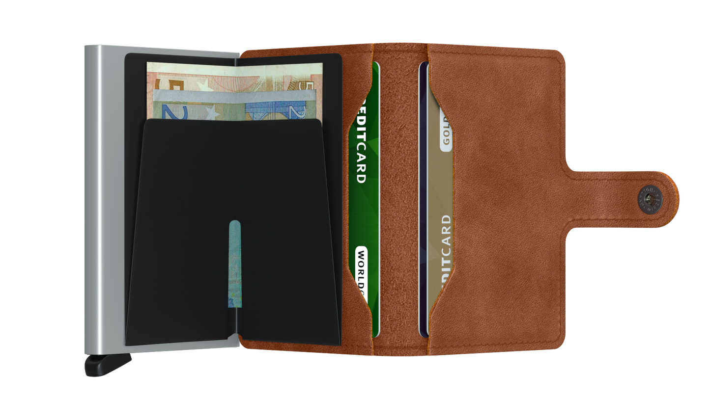 Miniwallet Vintage Cognac-Silver