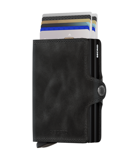 Carteira Twinwallet Vintage Preta
