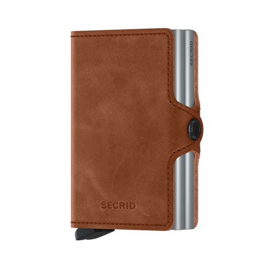 Twinwallet Vintage Cognac-Silver